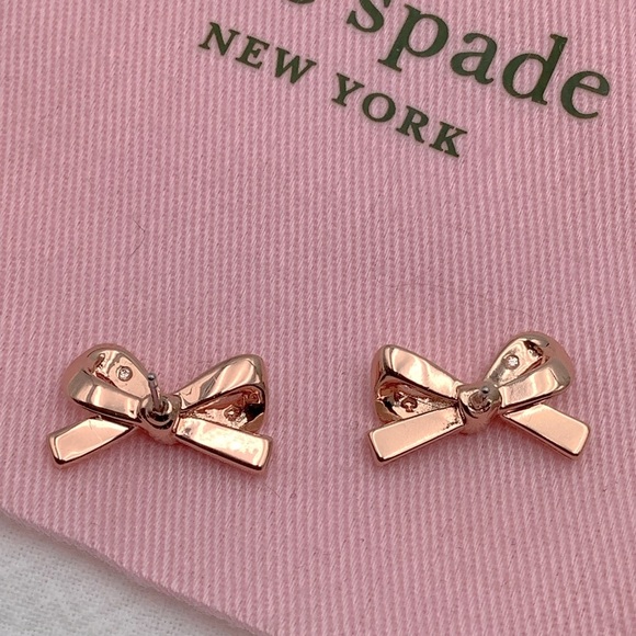 Kate Spade Rose Gold Bow Pierced Earrings - Picture 2 of 3